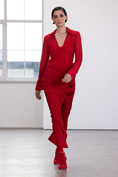 Trendyol Collection Limitált kiadású piros sifonblúz - Yoryo TPRAW25BZ00005