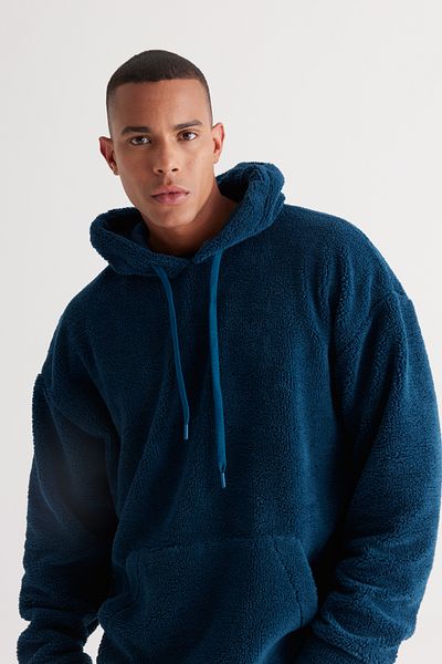 AC&Co / Altınyıldız Classics Ανδρικό φούτερ Sherpa με κουκούλα Oversize με κουκούλα φλις