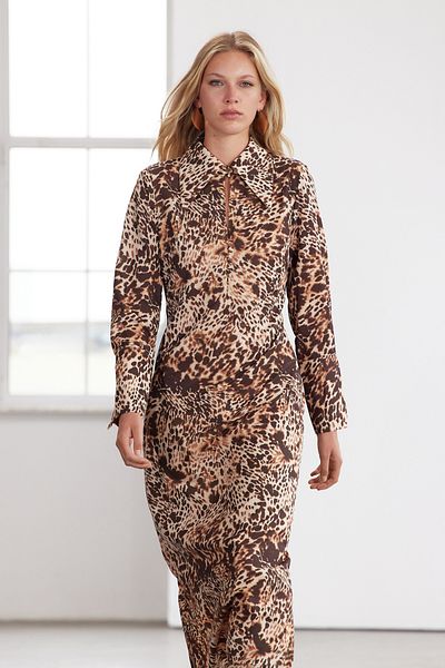 Trendyol Collection Φόρεμα Limited Edition Brown Leopard Midi - Twoaw25el00287