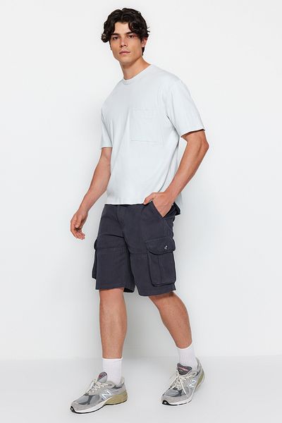 Trendyol Collection Normál fitt antracit rövidnadrág - Cargo Pocket, Tmnss23Sr00048