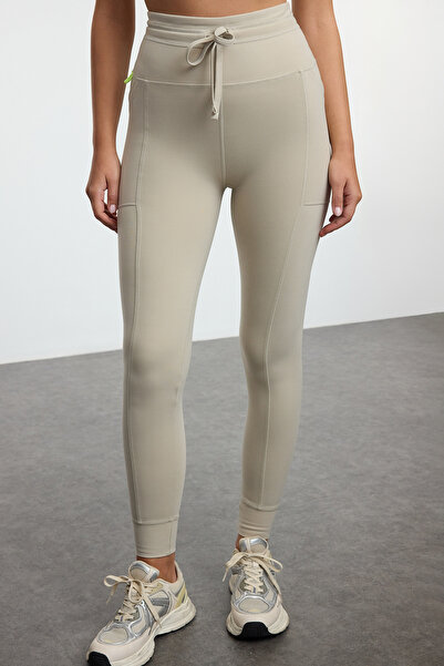 Trendyol Collection Soft Fabric Full Length Sports Leggings - with Stone Brush, Pocket and Tie Detail Thmaw25Ty00014