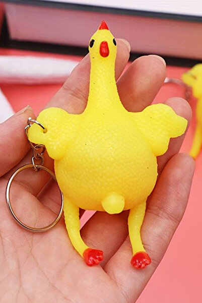 FDMFANAİR Squishy Yumurtlayan Tavuk Anahtarlık Oyuncak Çanta Cüzdan Anahtar S...