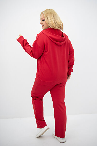 Koza Butik Nagy méretű kapucnis tréningruha szett - zsebrészlettel 8139-25