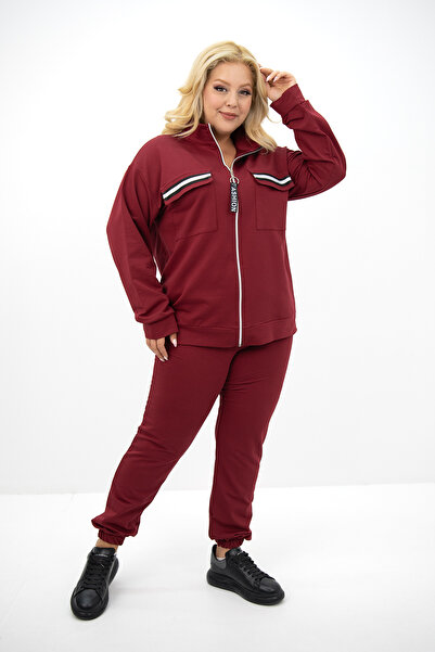 Koza Butik Анцуг с цип за големи размери - яка стойка 8133-25