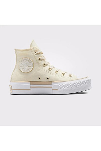 Converse Chuck Taylor All Star Lift Platform Outline Sketch Kadın Krem Sneake
