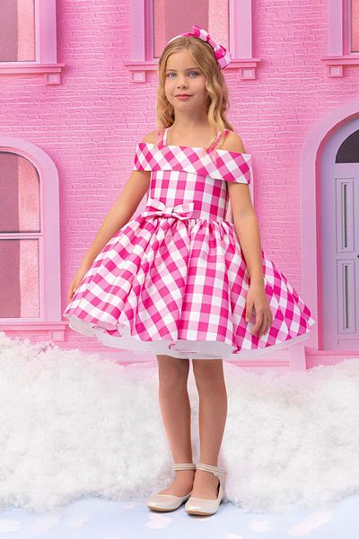 Pamina Girl's Dress for 3-7 Years - Fuchia