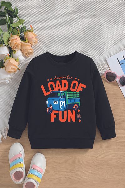 ŞAPKAKİDS Премиум детски суитшърт с щампа Lood of Fun Oversize 12691