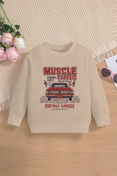 ŞAPKAKİDS Детски суитшърт Premium Oversize с щампа Garage - 12677