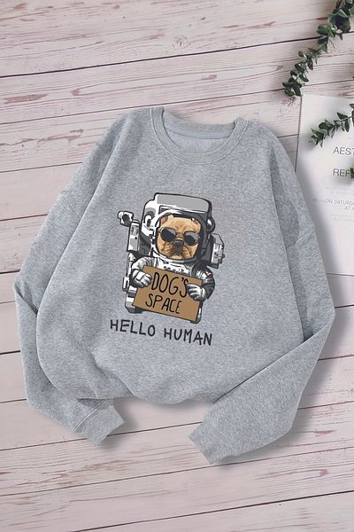 ŞAPKAKİDS Детски суитшърт Premium Dogs Space Oversize 12755