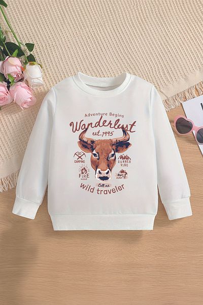 ŞAPKAKİDS Детски суитшърт Premium Wonderlust Wild Traveler Oversize 12718
