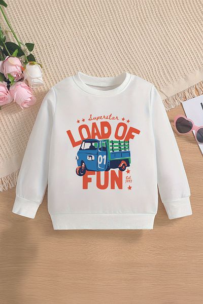 ŞAPKAKİDS Премиум детски суитшърт с щампа Lood of Fun Oversize 12691