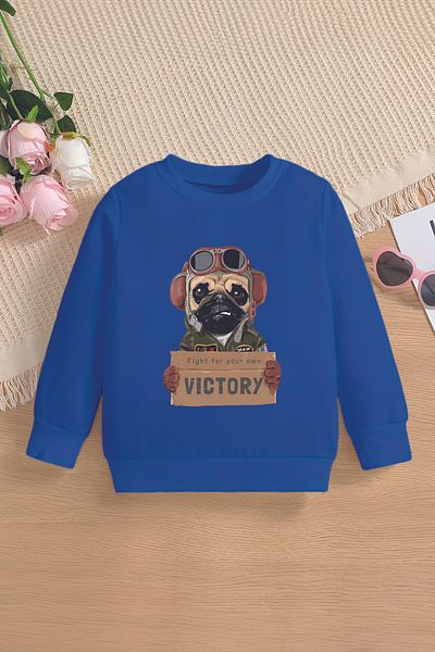 ŞAPKAKİDS Детски суитшърт Premium Warrior Pilot Dog Oversize 12702