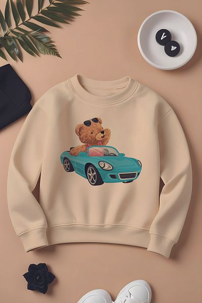ŞAPKAKİDS Специален дизайн Crazy Driver Boho Print Oversize детски суитшърт 11041