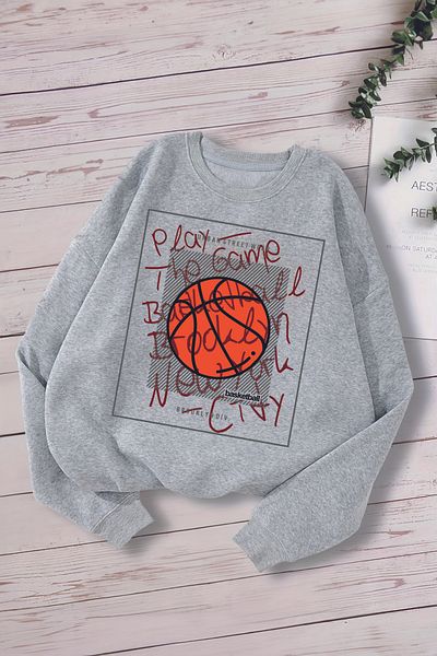 ŞAPKAKİDS Детски суитшърт Premium Play The Games Basketball Oversize 13288