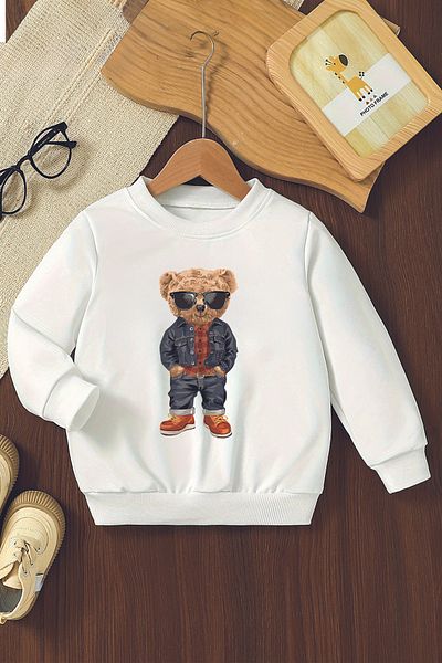 ŞAPKAKİDS Special Design Style Boho Printed Oversize Children's Sweatshirt 11011