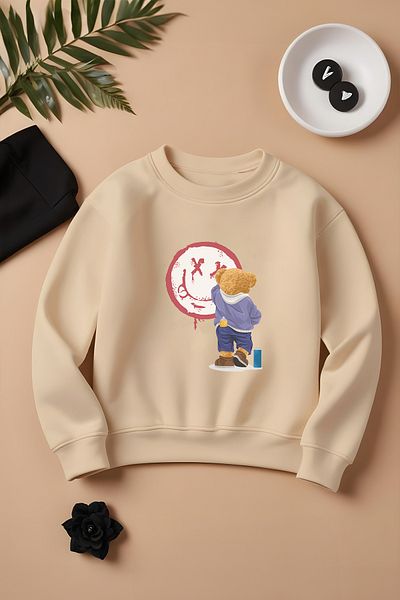 ŞAPKAKİDS Детски суитшърт с бохо щампа Painter Oversize - специален дизайн 11007