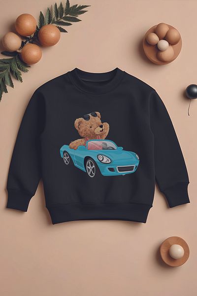ŞAPKAKİDS Специален дизайн Crazy Driver Boho Print Oversize детски суитшърт 11041