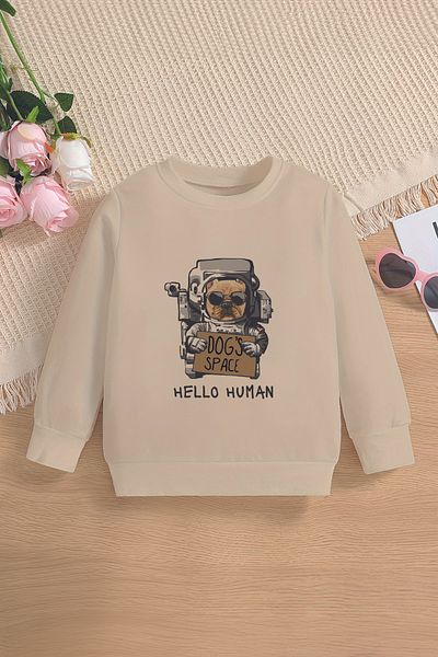 ŞAPKAKİDS Детски суитшърт Premium Dogs Space Oversize 12755