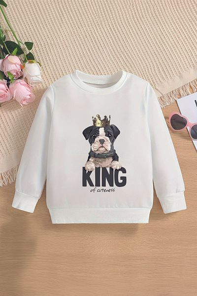 ŞAPKAKİDS Детски суитшърт Premium King Dog Oversize 12786