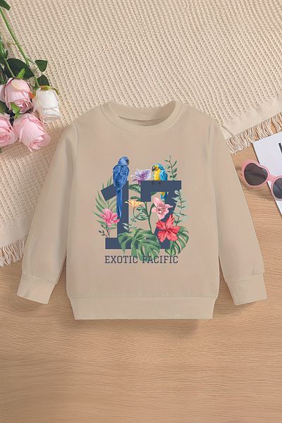ŞAPKAKİDS Детски суитшърт Premium Oversize с щампа на екзотични тихоокеански създания 12784