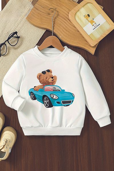 ŞAPKAKİDS Специален дизайн Crazy Driver Boho Print Oversize детски суитшърт 11041