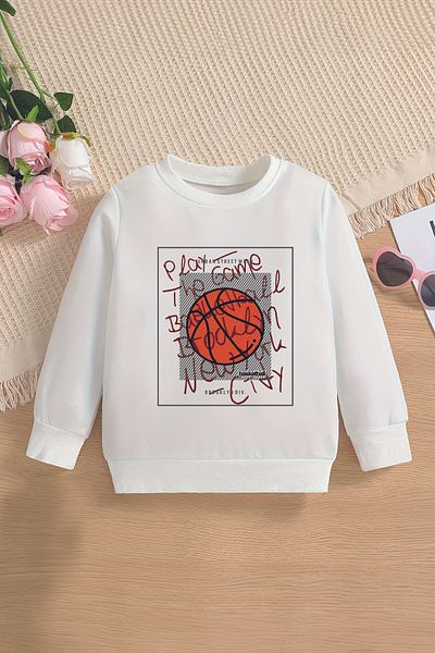 ŞAPKAKİDS Детски суитшърт Premium Play The Games Basketball Oversize 13288