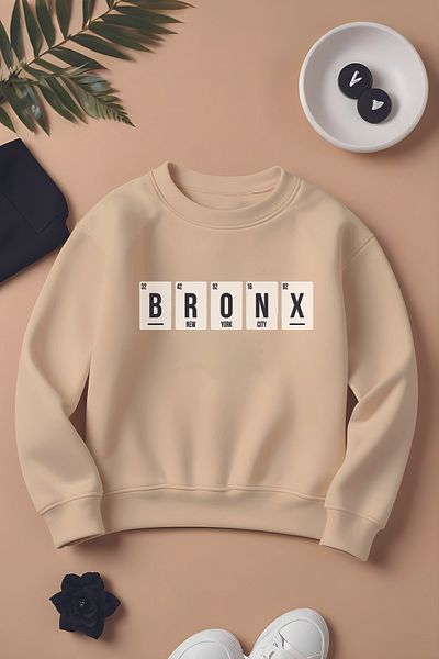 ŞAPKAKİDS Суитшърт с принт Bronx New York Oversize за момче 11072