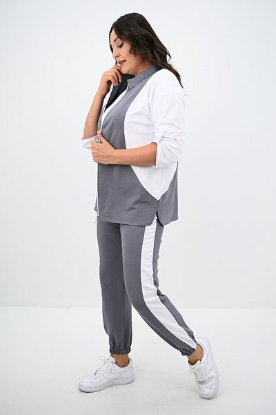 Koza Butik Комплект анцуг с яка с цип и голям размер - 8141-25