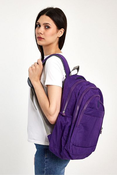 OBAY LİFE Lilac Krinkil Fabric Waterproof Orthopedic Back Support High School Junior High School Backpack
