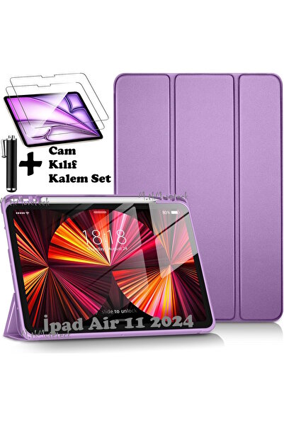 m.tk moveteck İpad Air 11 2024 Uyumlu Kılıf Akıllı Smart Uyku Modlu Kalem Böl...