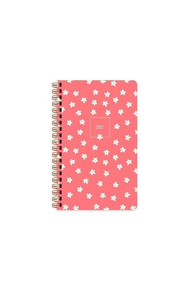 KESKİN COLOR Hard Cover Lined Spiral Flower Notebook Little Daisy 13x21