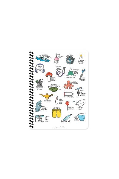 Hisli Şeyler 16.5x22.5 Notebook Handle It - With Line And Spiral Sticker