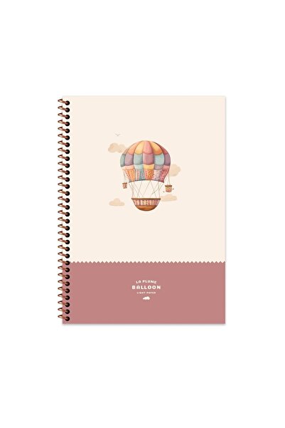 KESKİN COLOR Kareli Spiralli Sert Kapak Defter La Plume Balloon Mor 20x28