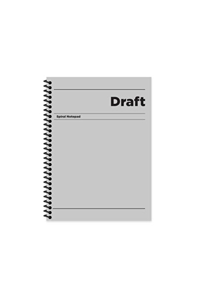 KESKİN COLOR Çizgili Sert Kapak Spiralli Draft Defter Gri 17x24