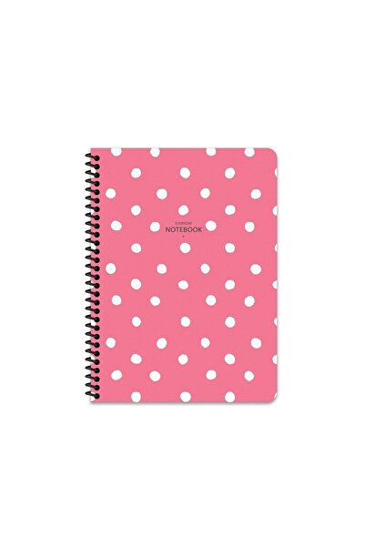 KESKİN COLOR 16.5x22.5 Lined Notebook Polka Dot - Pink
