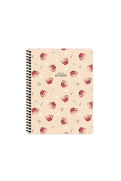 KESKİN COLOR 16.5x22.5 Checked Notebook Coffee - Orange
