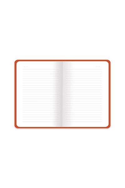 KESKİN COLOR 13.5x19.5 Vivid Striped Thermo Leather Notebook - Orange