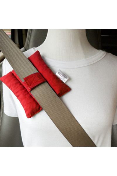 Bundera Support Seat Belt Support Pillow Red Adjustable Chest Travel Pillow