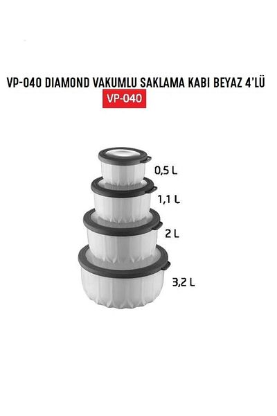 VİP AHMET Vp-040 Diamond Storage Container White