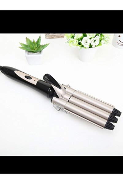 Crown مكواة تجعيد الشعر الاحترافية من السيراميك باللون الأسود، 220 درجة 25 مم