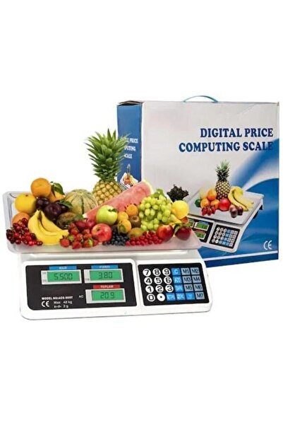 Genel Markalar 40 Kg Elektronik Terazi Market Manav Pazarcı Terazisi (2 GR HASSASİYET)
