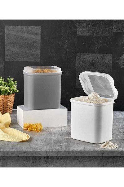 VİP AHMET Masal Storage Flour and Pulses Container White 4500 ml Vp-033