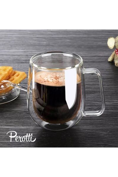 Perotti Double Walled 300ml Glass Mug 12469