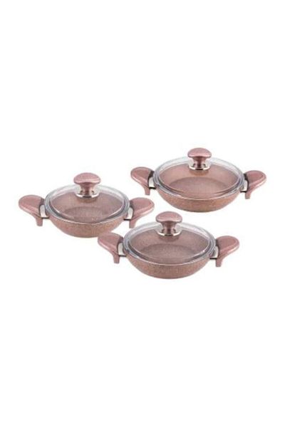 Özkent Granite 3-Piece Omelette Pan Set Rose Gold