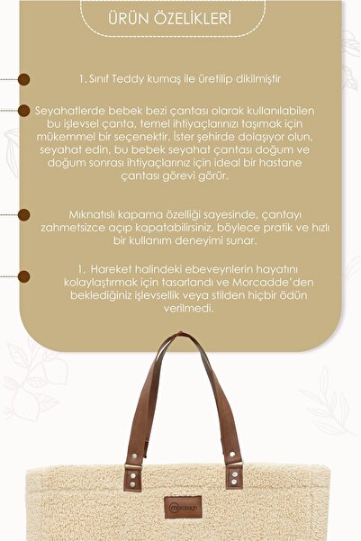 mordesign XL Large Size Teddy Bag - Mother Baby Care Bag, Wallet Gift, Morteddy Series