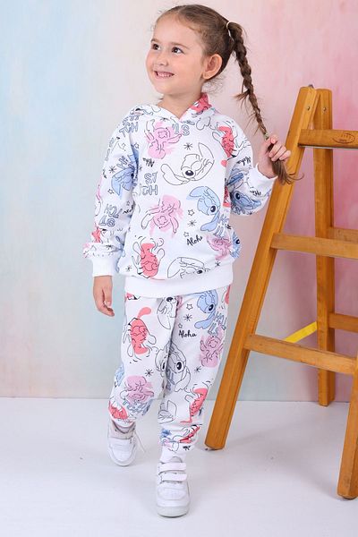 RONYPONY Girl's Hooded Set - Digital Printed