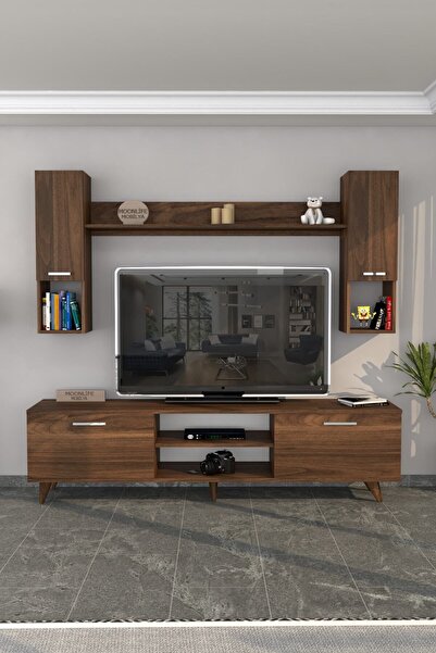 Ersinan Mobilya Moonlife Istanbul Dolaplı Kapaklı Tv Ünitesi Ceviz