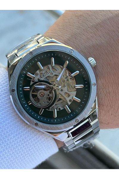 FERRO 3 Atm Waterproof Automatic Mechanism Men's Wristwatch - 2 Years Warranty, Steel Band Efm.31443-Y6