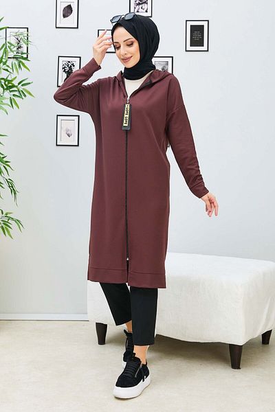 TOFİSA Medium Cut Brown Women's Tunic - 11046