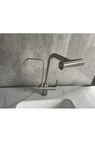 OEM 7 Years Warranty - Kitchen Sink Faucet, Touch Purification and Shower Waterfall 3 Functions Nickel Imported